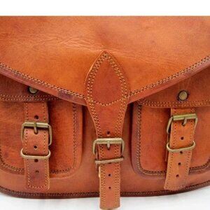 Komal’s Passion Leather Brown Distressed Messenger Shoulder Satchel Bag Purse